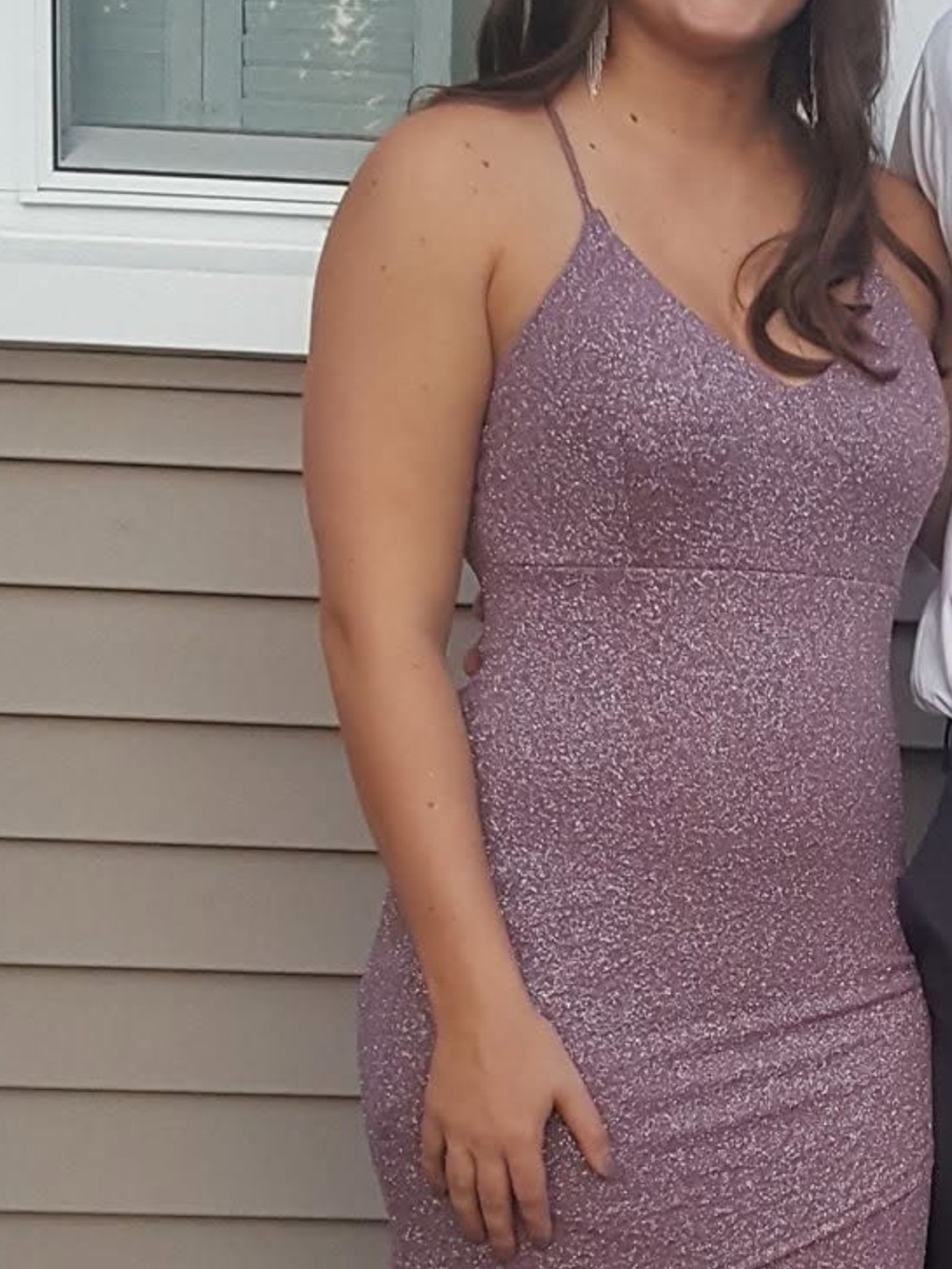 Windsor Sparkle Bodycon Spaghetti-Strap Dress in Mauve